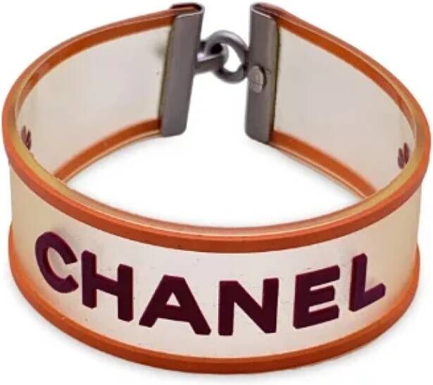Chanel Vintage Pre-owned Plastic chanel-jewelry Oranje Dames