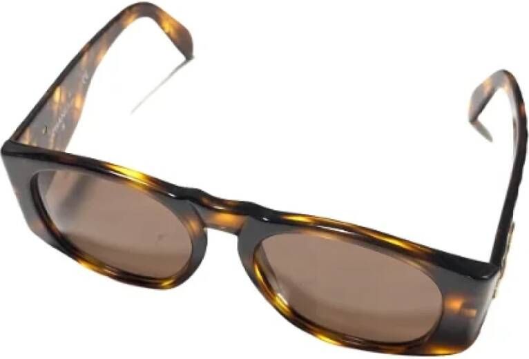 Chanel Vintage Pre-owned Plastic sunglasses Bruin Dames