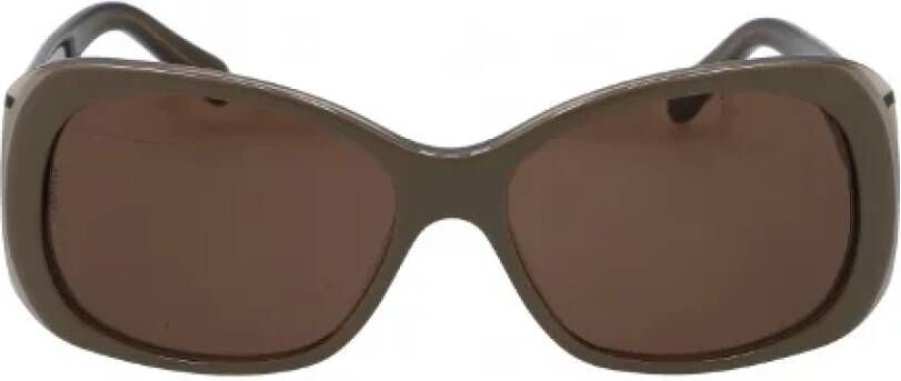 Chanel Vintage Pre-owned Plastic sunglasses Bruin Dames