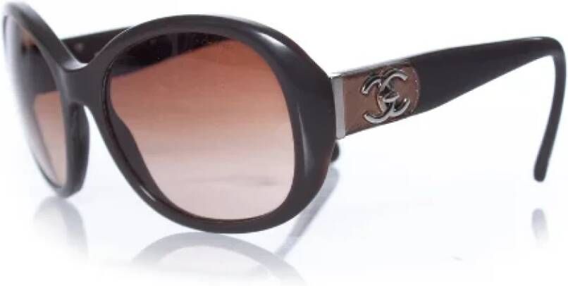 Chanel Vintage Pre-owned Plastic sunglasses Bruin Dames