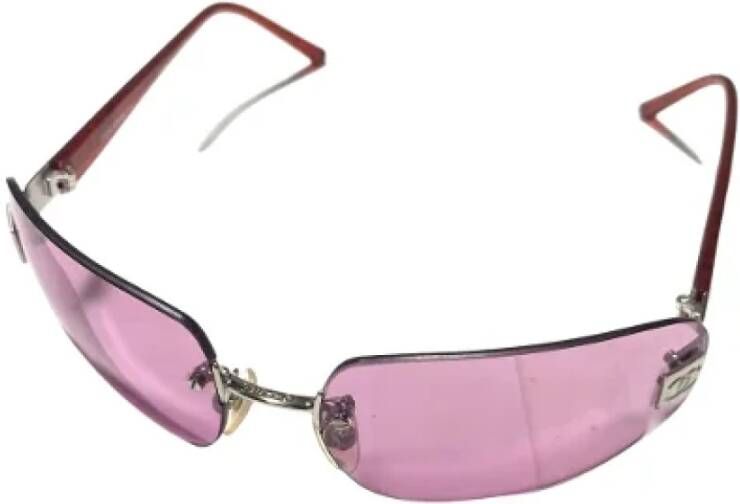 Chanel Vintage Pre-owned Plastic sunglasses Paars Dames