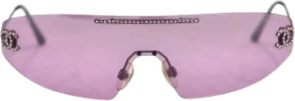 Chanel Vintage Pre-owned Plastic sunglasses Roze Dames