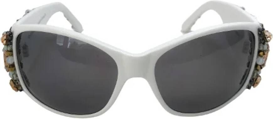 Chanel Vintage Pre-owned Plastic sunglasses White Dames