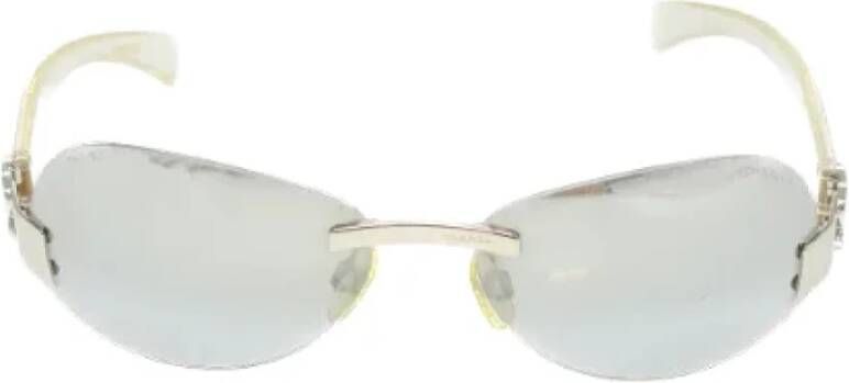 Chanel Vintage Pre-owned Plastic sunglasses Wit Dames