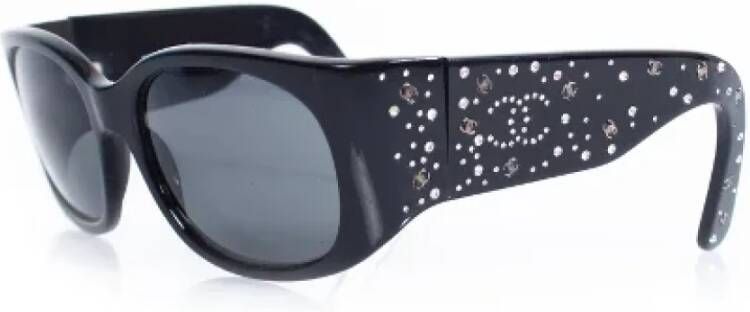 Chanel Vintage Pre-owned Plastic sunglasses Zwart Dames
