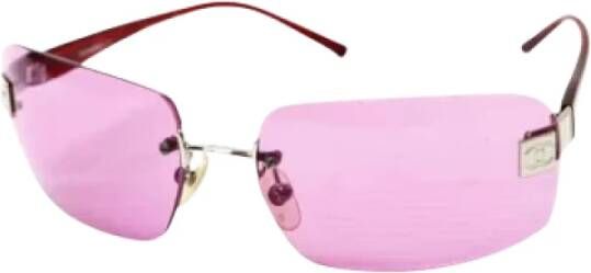 Chanel Vintage Pre-owned Rosa Metalen Zonnebril Roze Dames