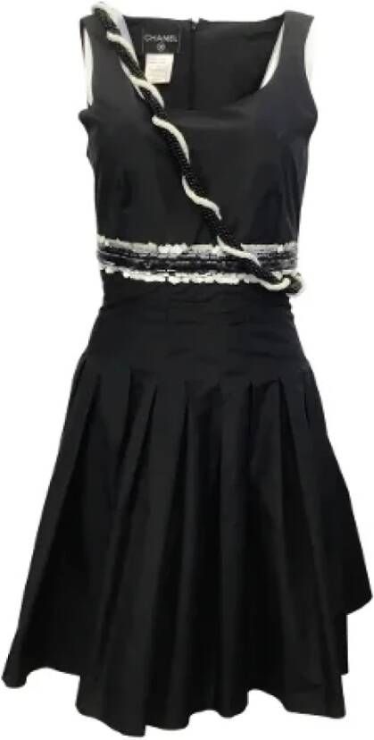 Chanel Vintage Pre-owned Silk dresses Zwart Dames