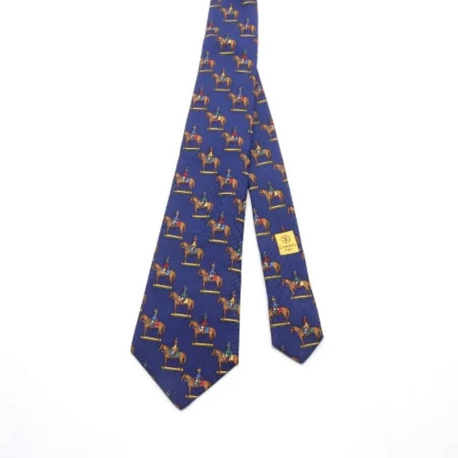 Chanel Vintage Pre-owned Silk home-office Blauw Dames