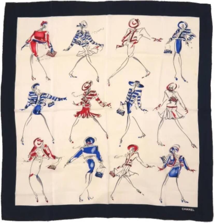 Chanel Vintage Pre-owned Silk scarves Beige Dames