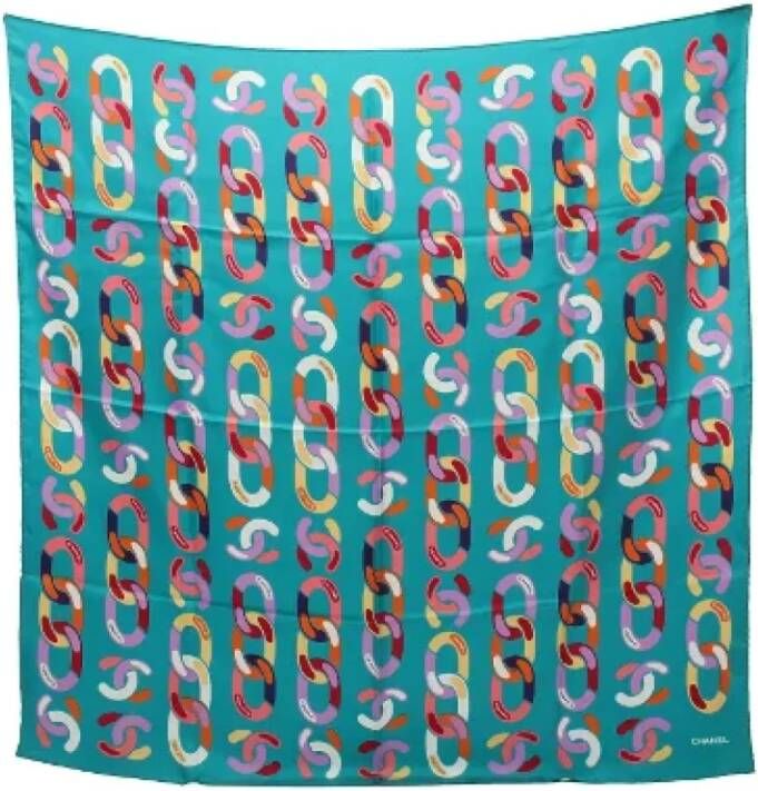 Chanel Vintage Pre-owned Silk scarves Blue Dames