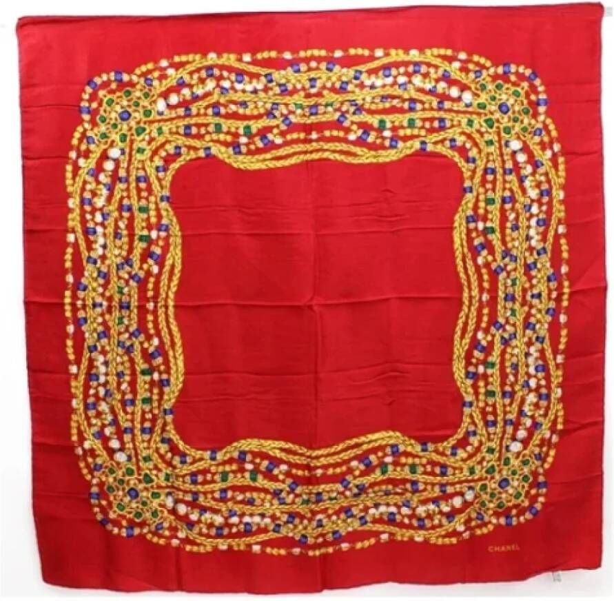 Chanel Vintage Pre-owned Silk scarves Rood Dames