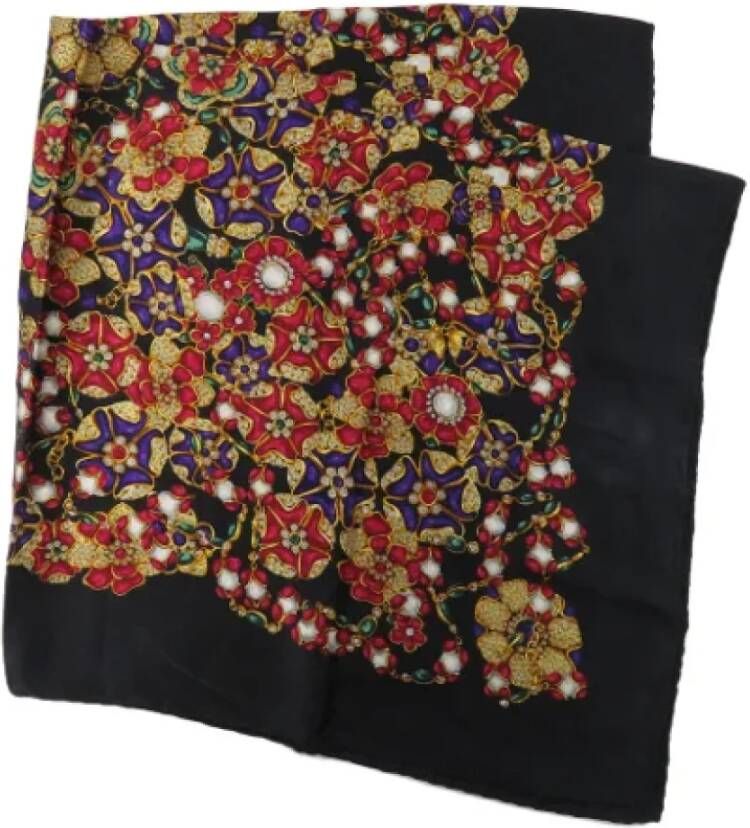 Chanel Vintage Pre-owned Silk scarves Zwart Dames