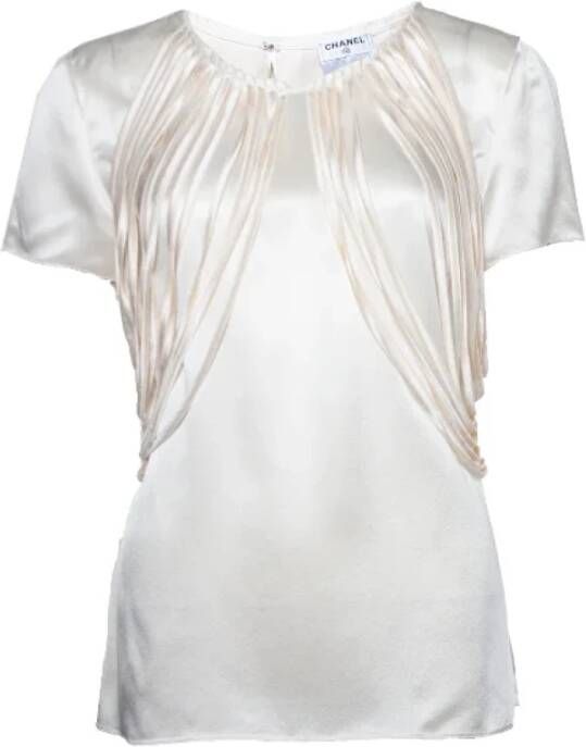 Chanel Vintage Pre-owned Silk tops White Dames