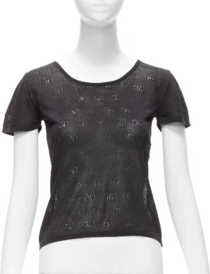 Chanel Vintage Pre-owned Silk tops Zwart Dames