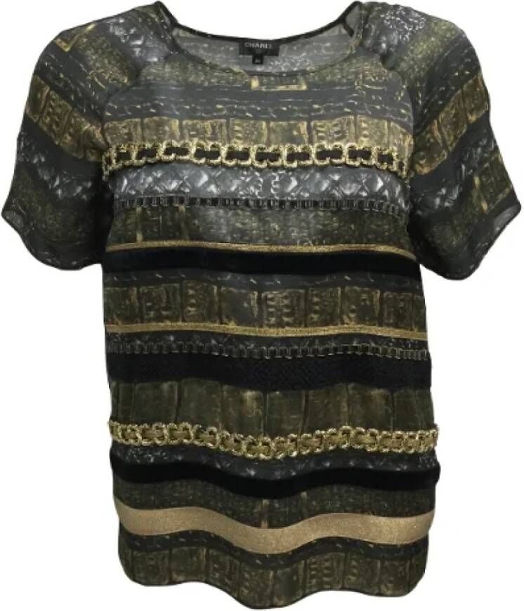 Chanel Vintage Pre-owned Silk tops Zwart Dames