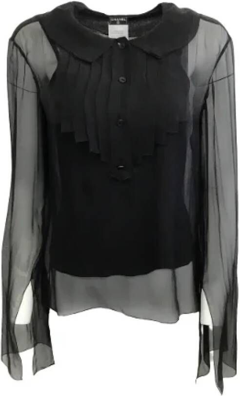 Chanel Vintage Pre-owned Silk tops Zwart Dames