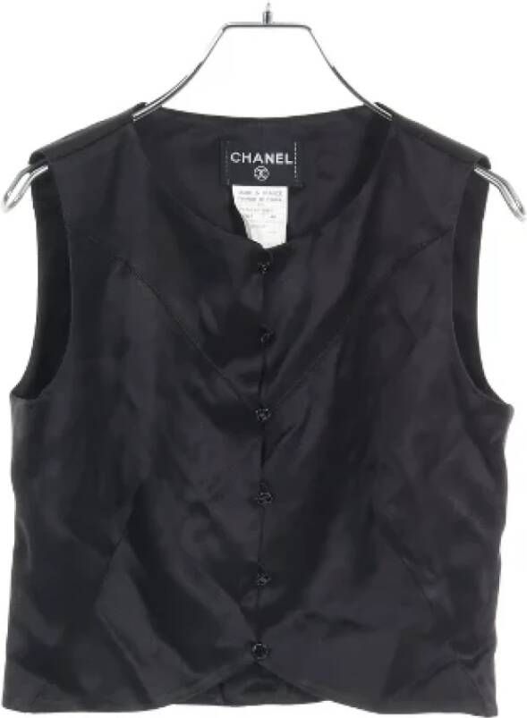 Chanel Vintage Pre-owned Silk tops Zwart Dames