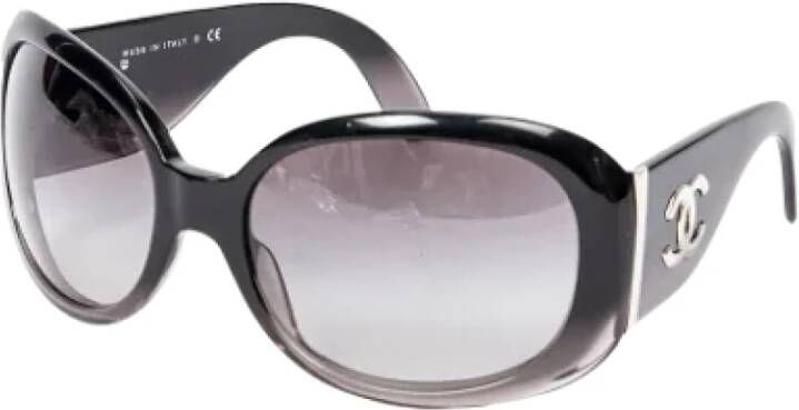 Chanel Vintage Pre-owned Silver sunglasses Zwart Dames