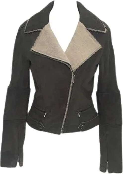 Chanel Vintage Pre-owned Suede outerwear Bruin Dames