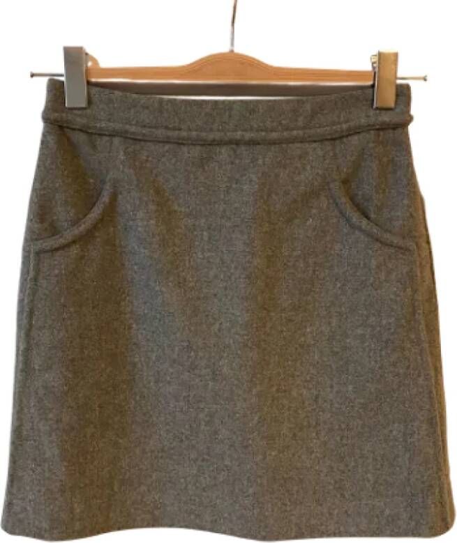 Chanel Vintage Pre-owned Wool bottoms Grijs Dames