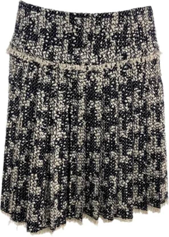 Chanel Vintage Pre-owned Wool bottoms Zwart Dames