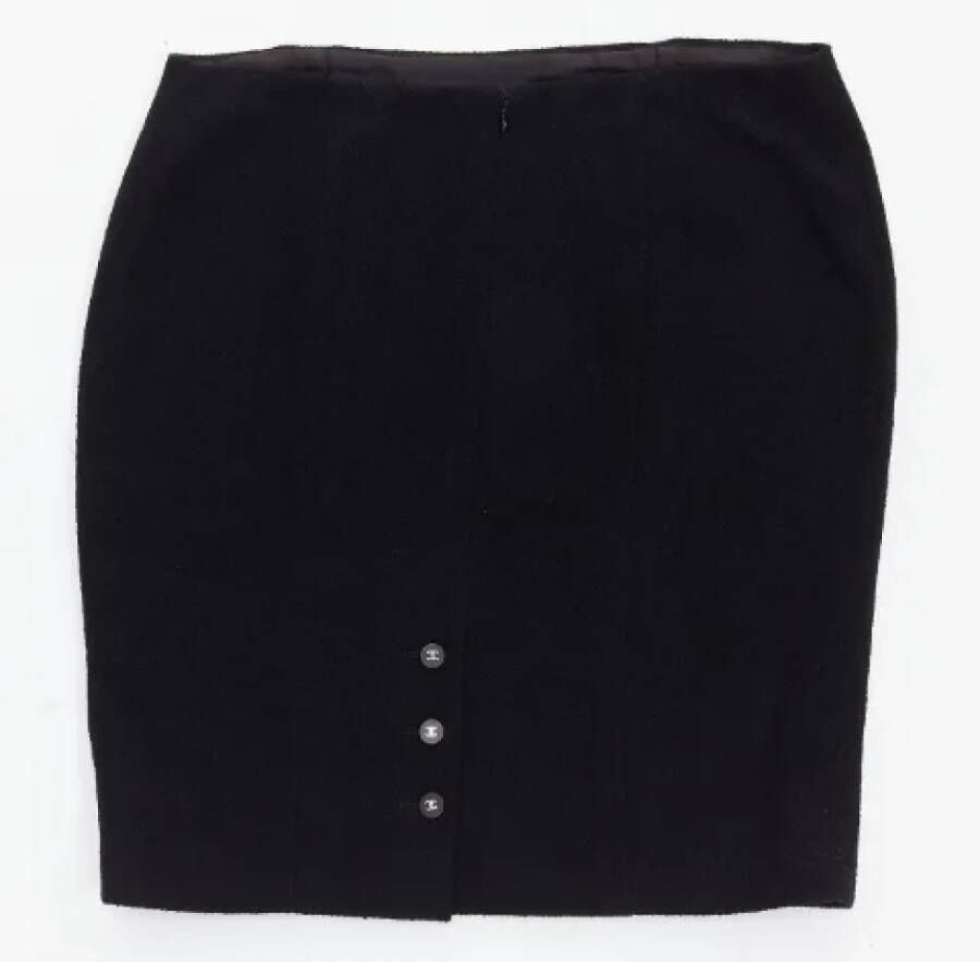 Chanel Vintage Pre-owned Wool bottoms Zwart Dames