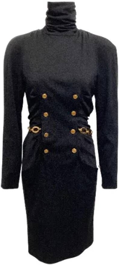 Chanel Vintage Pre-owned Wool dresses Zwart Dames