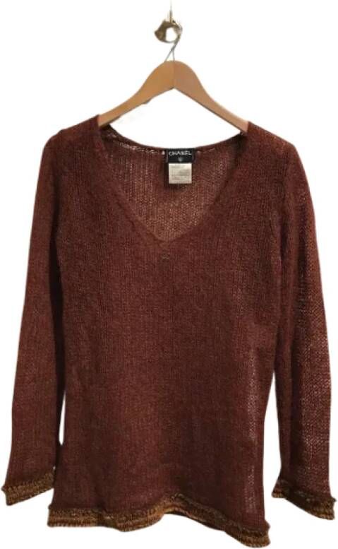 Chanel Vintage Pre-owned Wool tops Rood Dames