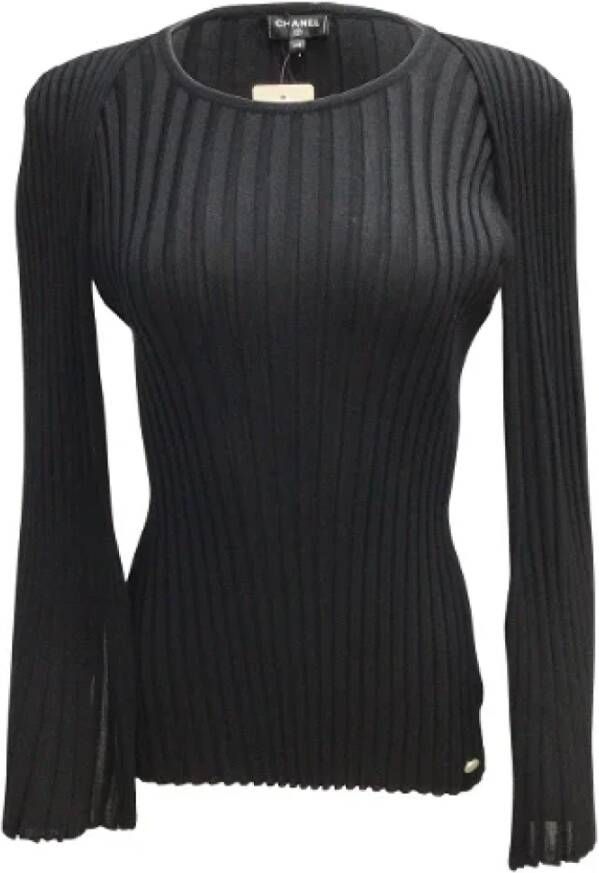 Chanel Vintage Pre-owned Wool tops Zwart Dames