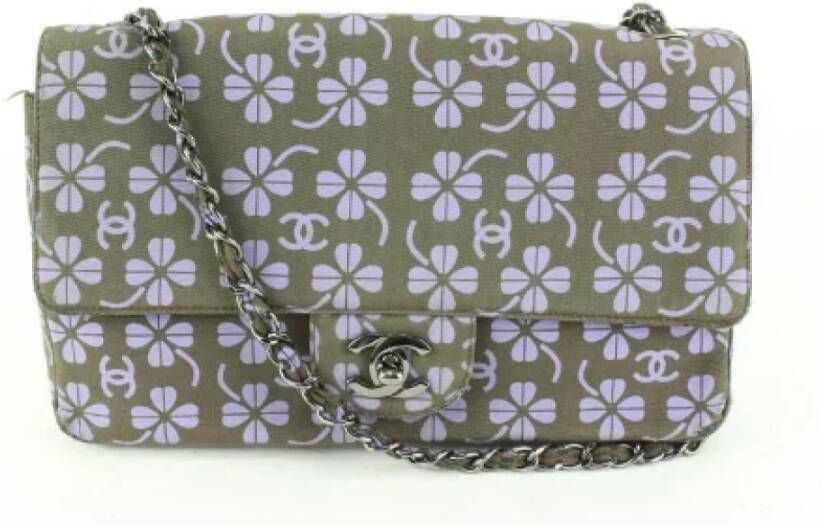 Chanel Vintage Schoudertas Grijs Dames