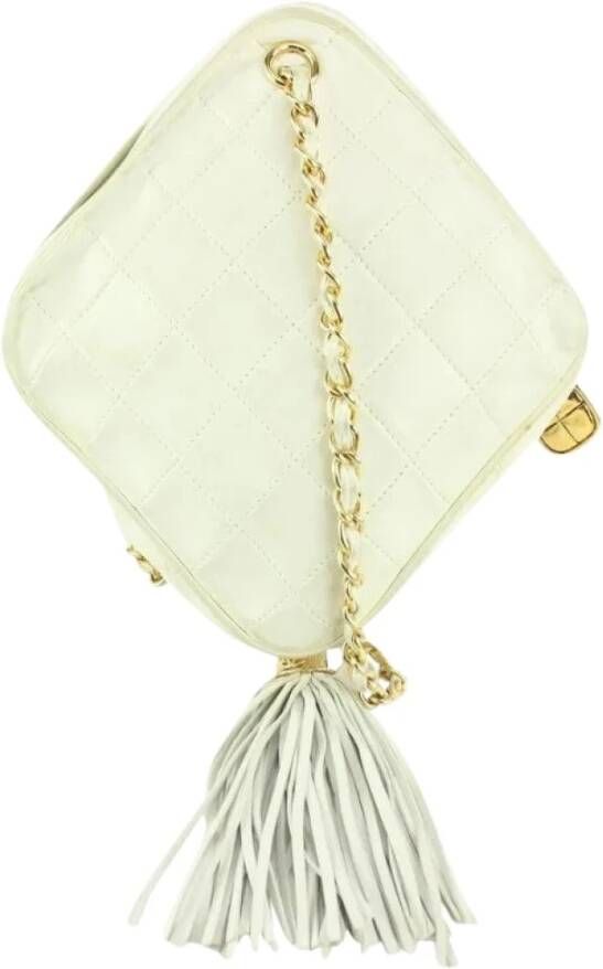 Chanel Vintage Schoudertas White Dames