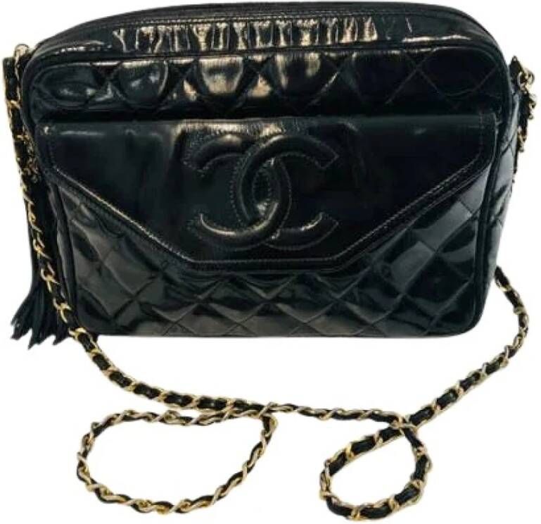 Chanel Vintage Schoudertas Zwart Dames