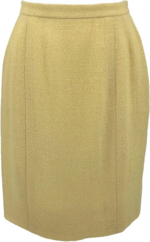 Chanel Vintage skirt in yellow wool Geel Dames