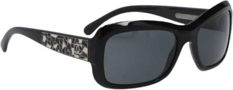 Chanel Vintage Stoffen Zonnebril Zwart Dames