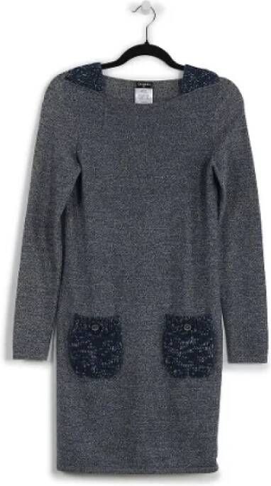 Chanel Vintage Tweedehands Blauwe Kasjmier Trui Blauw Dames