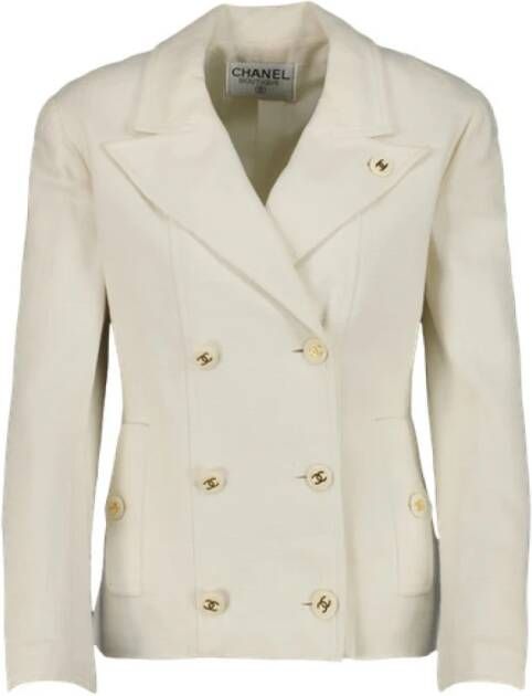 Chanel Vintage Tweedehands blazer Wit Dames