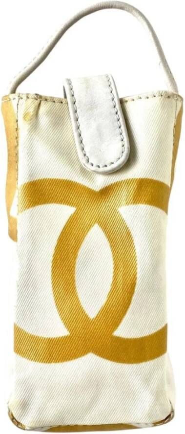Chanel Vintage Tweedehands canvas tassen Goede staat Beige Dames