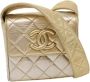 Chanel Vintage Tweedehands Gouden Canvas Chanel Schoudertas Yellow Dames - Thumbnail 1