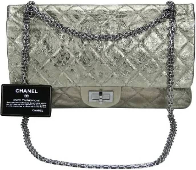 Chanel Vintage Tweedehands Gouden Leren Chanel Flap Tas Geel Dames