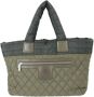 Chanel Vintage Tweedehands Groene Stoffen Chanel Tote Groen Dames - Thumbnail 1