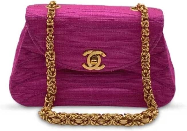Chanel Vintage Tweedehands handtas Roze Dames