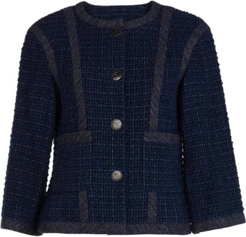 Chanel Vintage Tweedehands jas Blauw Dames