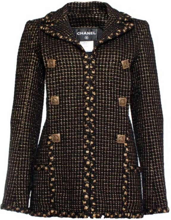 Chanel Vintage Tweedehands jas Zwart Dames