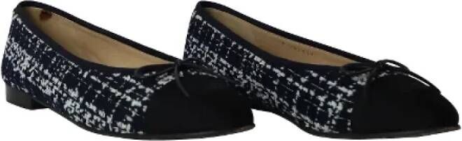 Chanel Vintage Tweedehands platte zolen schoenen Blauw Dames