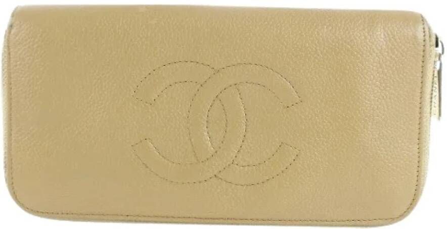 Chanel Vintage Tweedehands portemonnees Beige Dames
