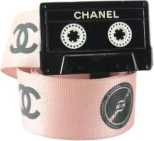Chanel Vintage Tweedehands Roze Stoffen Riem Roze Dames