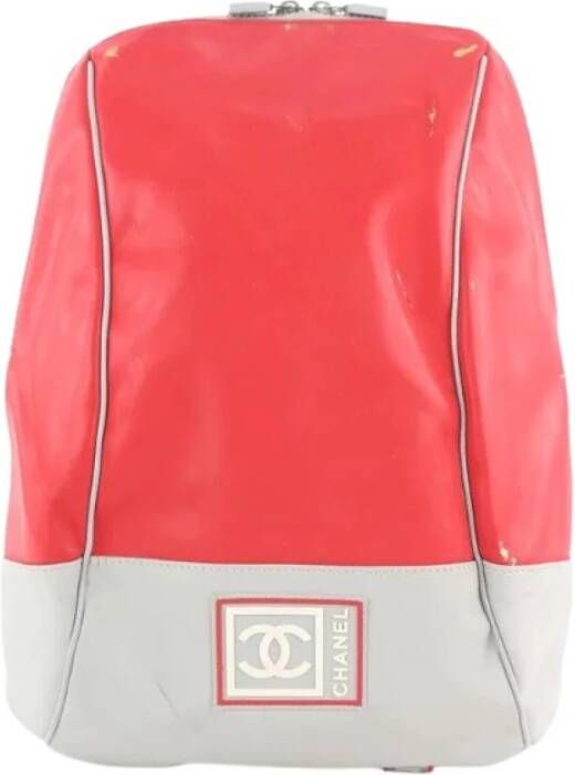 Chanel Vintage Tweedehands Rugzak met Accessoires Rood Dames