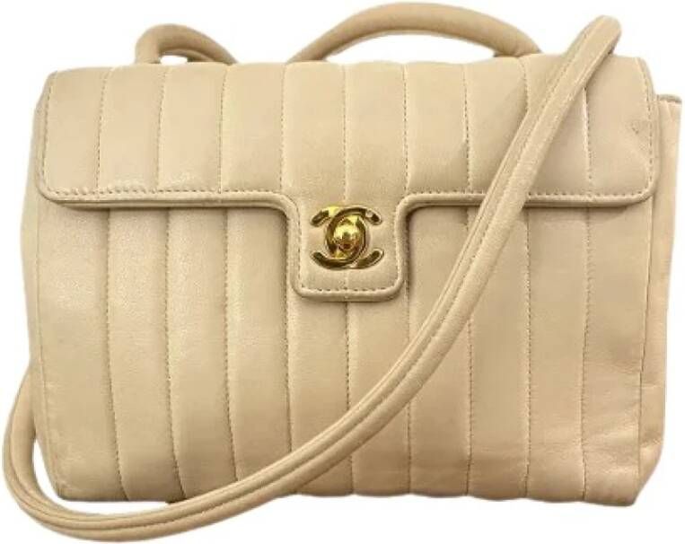 Chanel Vintage Tweedehands Schoudertas Beige Dames