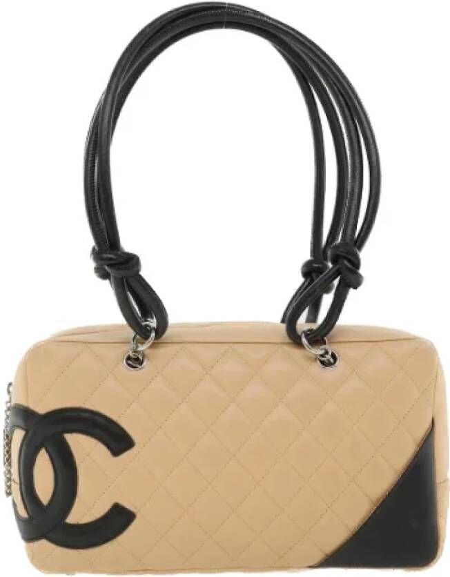 Chanel Vintage Tweedehands schoudertas Beige Dames