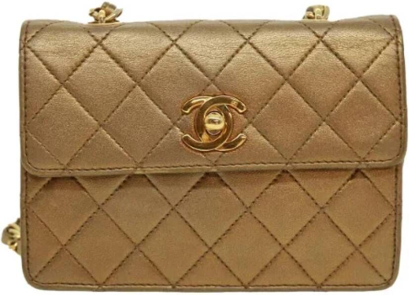 Chanel Vintage Tweedehands schoudertas Geel Dames